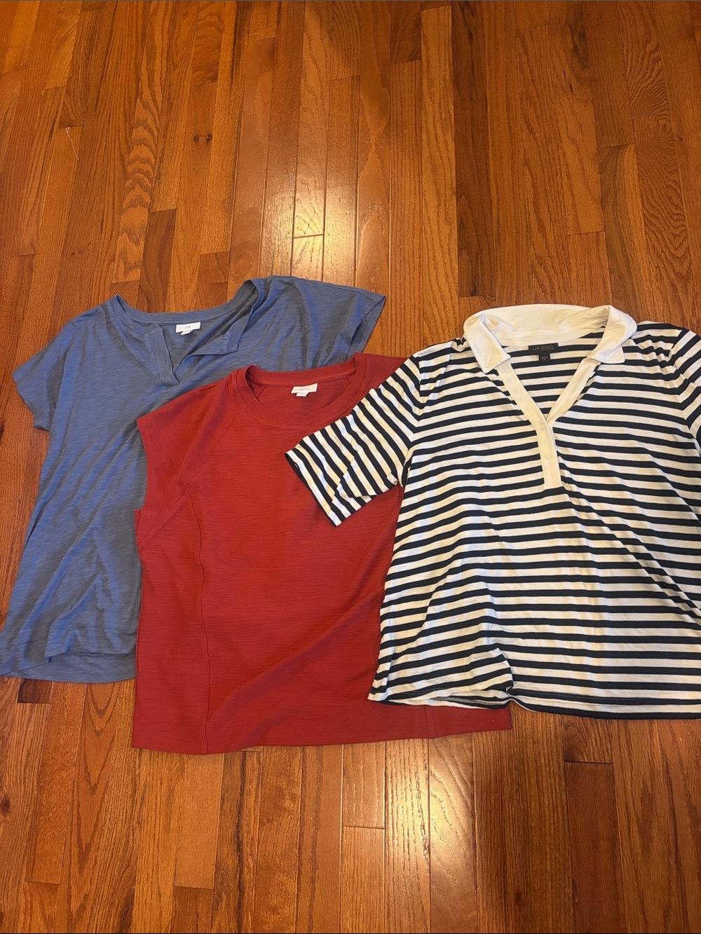 Three Top Bundle - red white and blue - sized medium